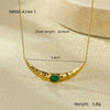 Wholesale Clavicle Necklace Stainless Steel Crescentshaped Natural Stone French Retro Light Luxury Style Electroplating For Women