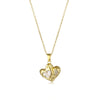 Wholesale Clavicle Necklace Stainless Steel Mixed Gem Inlay Electroplating Geometric Peach Heart Style