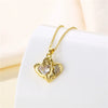 Wholesale Clavicle Necklace Stainless Steel Mixed Gem Inlay Electroplating Geometric Peach Heart Style