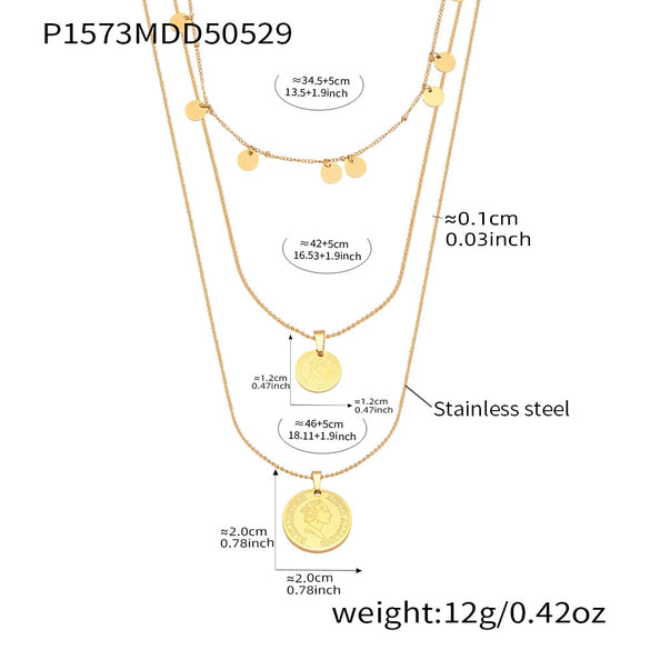 Wholesale Clavicle Necklace 316L Stainless Steel 316L Stainless Steel Geometric Electroplated For Women