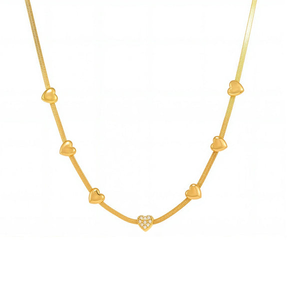 Wholesale Clavicle Necklace 316L Stainless Steel 316L Stainless Steel Highpolished Heart Geometric Light Luxury Electroplated Jewelry For Women