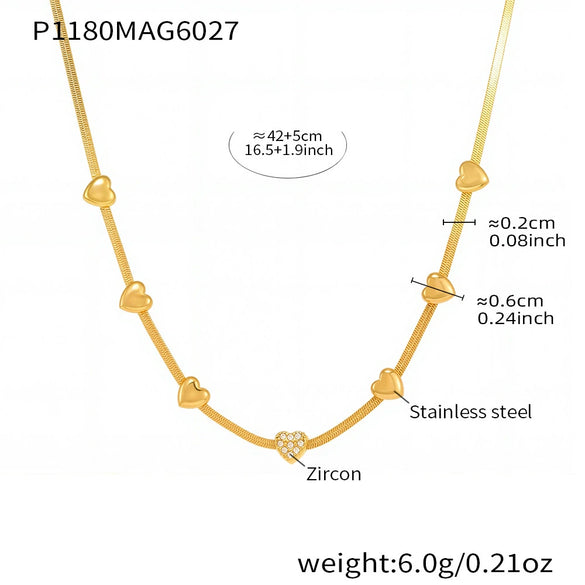 Wholesale Clavicle Necklace 316L Stainless Steel 316L Stainless Steel Highpolished Heart Geometric Light Luxury Electroplated Jewelry For Women