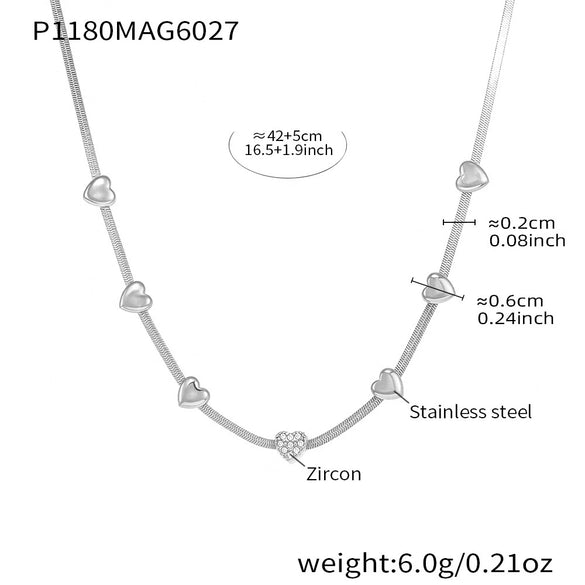 Wholesale Clavicle Necklace 316L Stainless Steel 316L Stainless Steel Highpolished Heart Geometric Light Luxury Electroplated Jewelry For Women