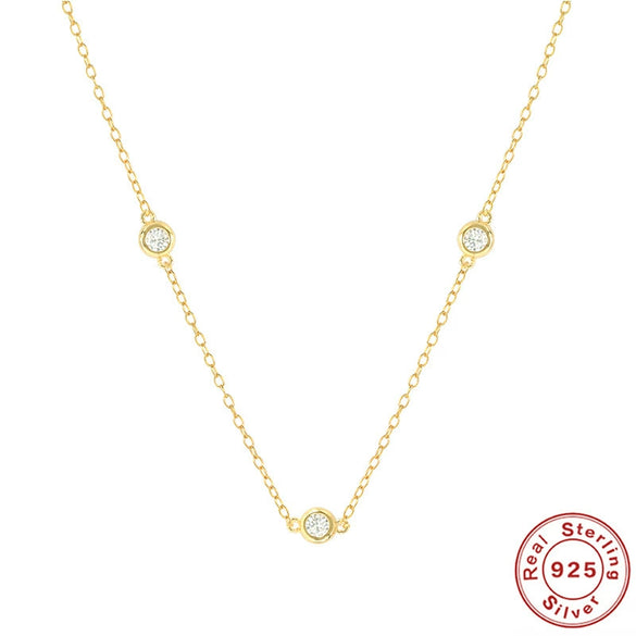 Wholesale Clavicle Necklace 925 Sterling Silver Geometric Electroplated Simple Style For Women