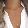 Wholesale Clavicle Necklace 925 Sterling Silver Natural Cultured Pearl Geometric Long Tassel Chain For Women