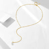 Wholesale Clavicle Necklace 925 Sterling Silver Natural Cultured Pearl Geometric Long Tassel Chain For Women