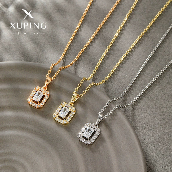 Wholesale Clavicle Necklace Synthetic Cubic Zirconia Stone Zinc Alloy Geometric Electroplated