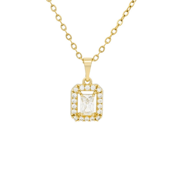 Wholesale Clavicle Necklace Synthetic Cubic Zirconia Stone Zinc Alloy Geometric Electroplated