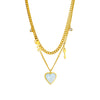 Wholesale Clavicle Necklace Titanium Steel Geometric Heart Electroplating For Women