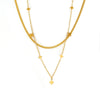 Wholesale Clavicle Necklace 316L Stainless Steel Geometric Star Electroplating Style For Women