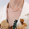 Wholesale Clavicle Necklace 316L Stainless Steel Natural Freshwater Pearl Geometric Light Luxury Electroplating