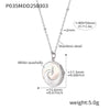Wholesale Clavicle Necklace White Seashell Round 316L Stainless Steel Geometric Electroplated Light Luxury Style For Women
