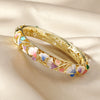 Wholesale Cloisonne Doublelayer Hollow Goldplated Ginkgo Leaf Bracelet With Electroplating Process