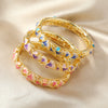 Wholesale Cloisonne Doublelayer Hollow Goldplated Ginkgo Leaf Bracelet With Electroplating Process