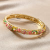 Wholesale Cloisonne Women's Opening Bracelet Palace Style Traditional Gold Plated Electroplated Inlay High Light Diamond Jewelry