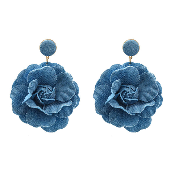 Wholesale Cloth Flower Weaving Women's Jewelry Earrings