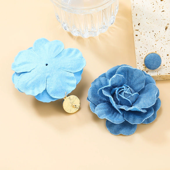 Wholesale Cloth Flower Weaving Women's Jewelry Earrings