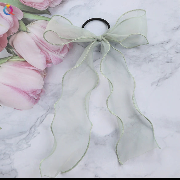 Wholesale Cloth Handmade Bow Ribbon Hair Ring Women's Hair Accessories