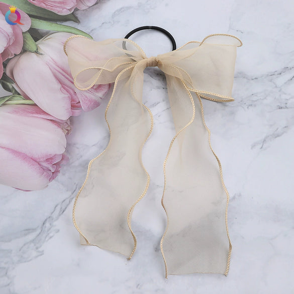 Wholesale Cloth Handmade Bow Ribbon Hair Ring Women's Hair Accessories