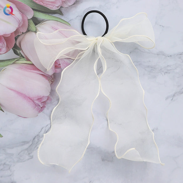 Wholesale Cloth Handmade Bow Ribbon Hair Ring Women's Hair Accessories