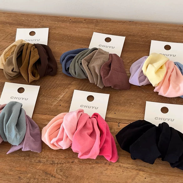 Wholesale Cloth Handmade Elegant Widebrimmed Seamless Soft Highelastic Hair Ring Head Rope For Women