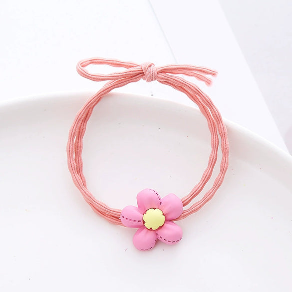 Wholesale Cloth Handmade Fresh Cute Style Flower Hair Rope High Elastic Girl Hair Band