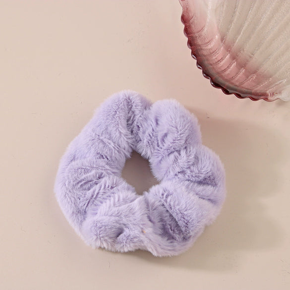 Wholesale Cloth Handmade High Elasticity Simple Geometric Plush Hair Band Hair Accessory