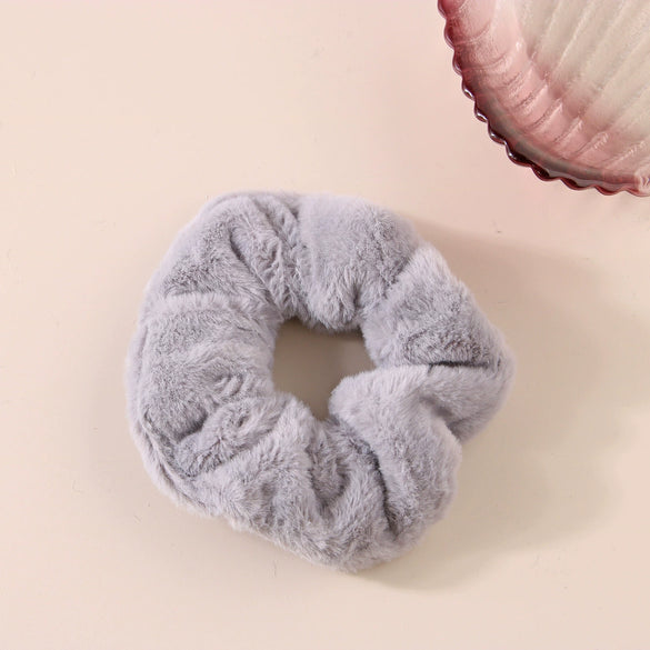 Wholesale Cloth Handmade High Elasticity Simple Geometric Plush Hair Band Hair Accessory