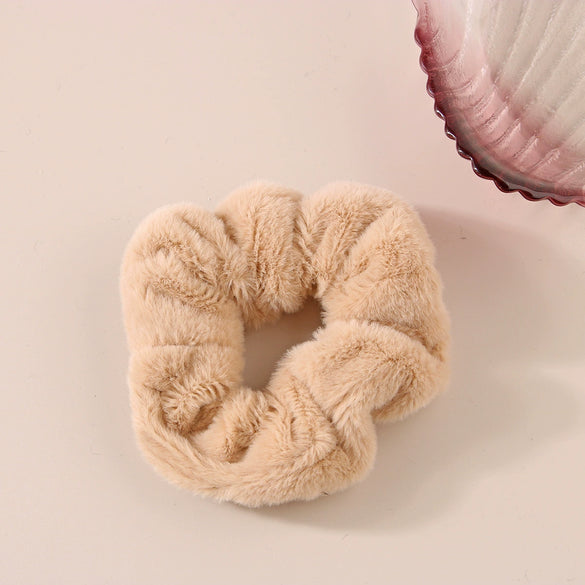 Wholesale Cloth Handmade High Elasticity Simple Geometric Plush Hair Band Hair Accessory