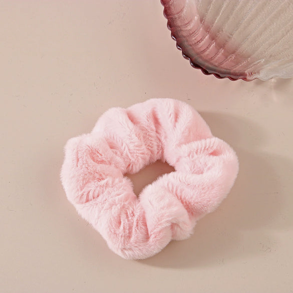 Wholesale Cloth Handmade High Elasticity Simple Geometric Plush Hair Band Hair Accessory