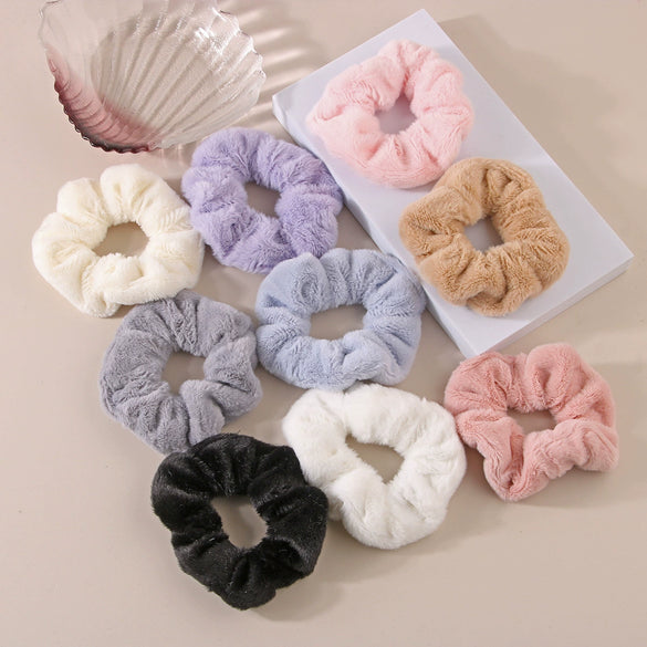 Wholesale Cloth Handmade High Elasticity Simple Geometric Plush Hair Band Hair Accessory
