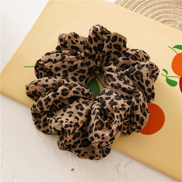 Wholesale Cloth Handmade Leopard Print Intestine Hair Band For Women Highend Fashion Hair Accessories