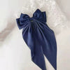 Wholesale Cloth Handmade Retro Ribbon Bow Spring Clip Hairpin For Women