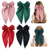 Wholesale Cloth Handmade Retro Ribbon Bow Spring Clip Hairpin For Women