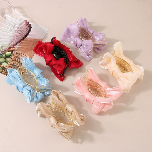 Wholesale Cloth Handmade Women's Mesh Bowknot Horsetail Clamp Hair Accessory