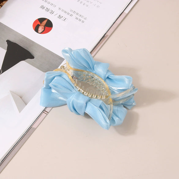 Wholesale Cloth Handmade Women's Mesh Bowknot Horsetail Clamp Hair Accessory