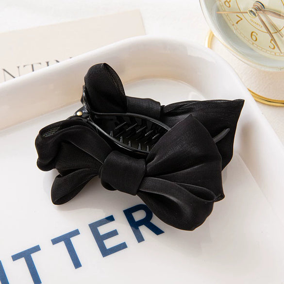 Wholesale Cloth Handmade Women's Mesh Bowknot Horsetail Clamp Hair Accessory