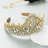 Wholesale Cloth Heavy Craft Diamond Headband Retro Exaggerated Crown Shaped Light Luxury Style Women's Hair Accessories