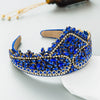 Wholesale Cloth Heavy Craft Diamond Headband Retro Exaggerated Crown Shaped Light Luxury Style Women's Hair Accessories
