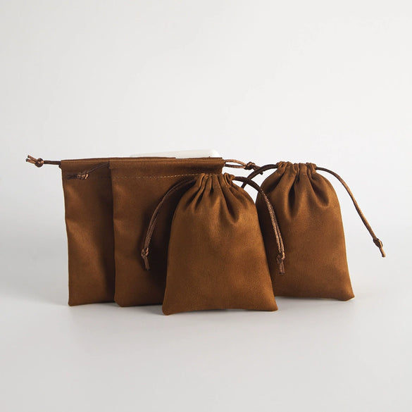 Wholesale Cloth Jewelry Bag Brown Corset Flannel Drawstring For Storage And Packaging