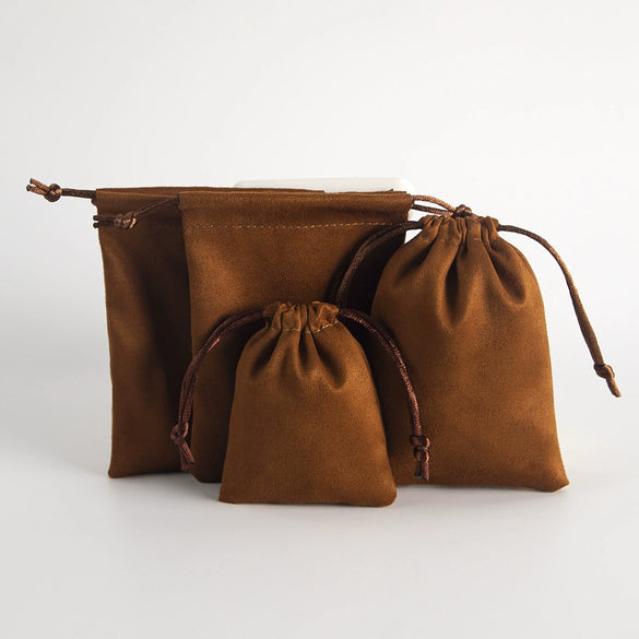 Wholesale Cloth Jewelry Bag Brown Corset Flannel Drawstring For Storage And Packaging