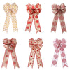 Wholesale Cloth Machinemade Christmas Tree Decoration Pendant With Maple Leaf And Snowflake Shaped Ribbon Bow For Wall And Door Hanging