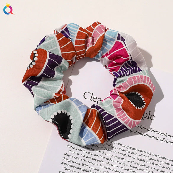 Wholesale Cloth Natural Style Pure Handmade Leopard Print Large Intestine Ring Hair Accessories For Women