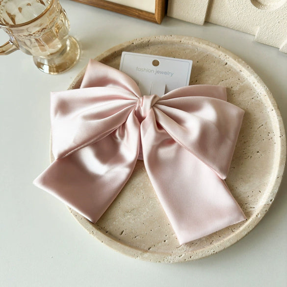 Wholesale Cloth Simple Handmade Bow Spring Clip Hair Accessories For Women