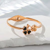 Wholesale Clover Bracelet Motherofpearl Black Agate Titanium Steel Electroplated Jewelry
