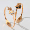 Wholesale Clover Bracelet Motherofpearl Black Agate Titanium Steel Electroplated Jewelry