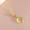 Wholesale Coffee Bean Clavicle Necklace Copper Goldplated Geometric Style O Word Chain