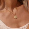 Wholesale Coin Pendant Necklace In Stainless Steel With Zircon Pearl Four Mans Star And Round Shape Geometric Pattern Electroplated Women's Fashion Style