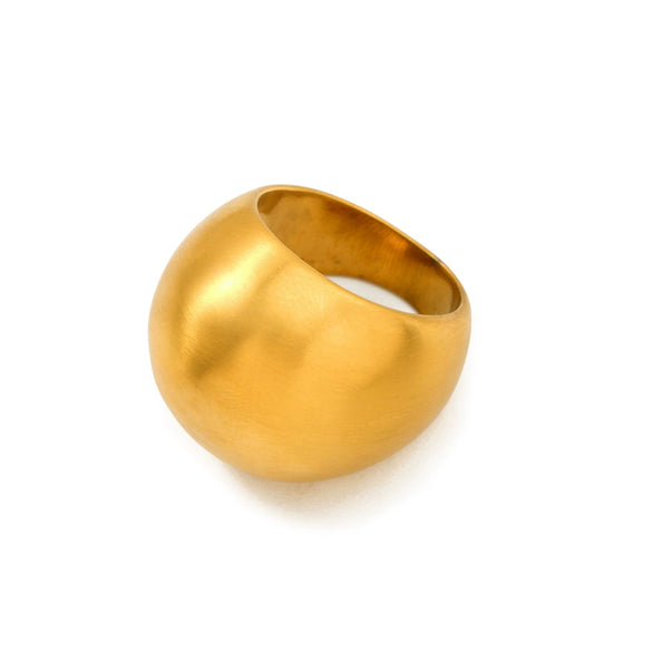 Wholesale Cold Ins Fashionable Stainless Steel Chubby Frosted Wire Drawing Geometric Ring For Women With Electroplating