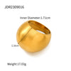 Wholesale Cold Ins Fashionable Stainless Steel Chubby Frosted Wire Drawing Geometric Ring For Women With Electroplating